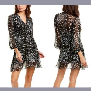 NWT‎ The Kooples [ 3 (L) ] Coromandel Crinkle Textured Botanical Dress
